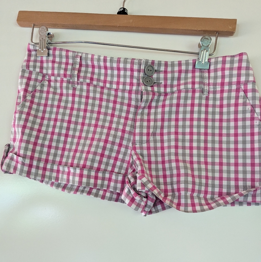 Vintage Anchor Blue‎ Gingham Mini Shorts